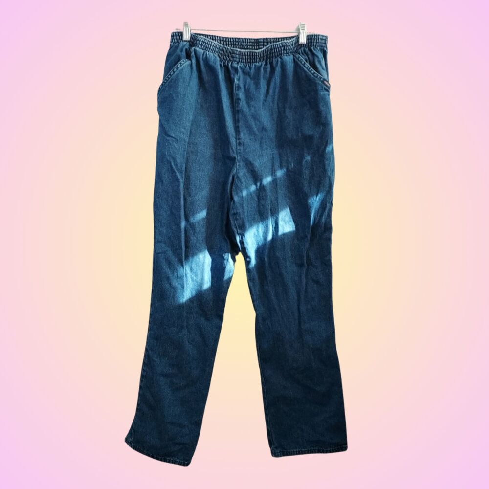 Vintage Elastic Waist Denim Jeans Pants 90s Mom Jeans